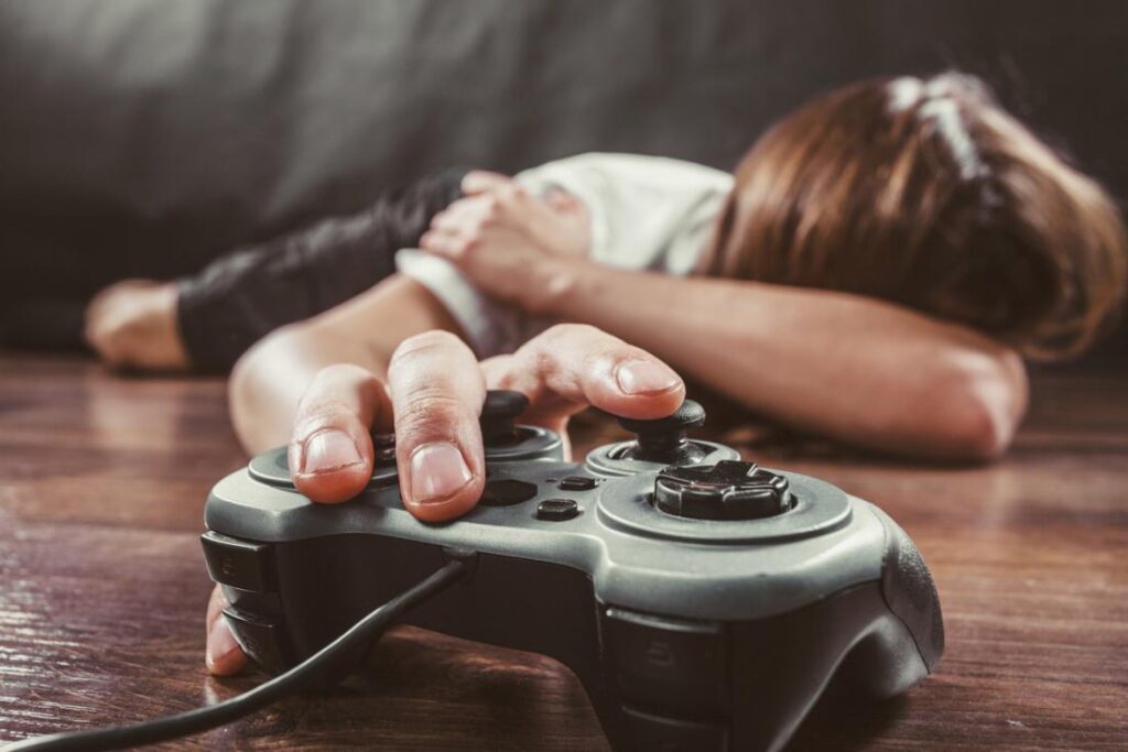 game addict laying